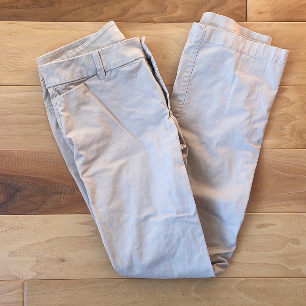 Womens Old Navy Mid-Rise Boot-Cut Khaki Pants
